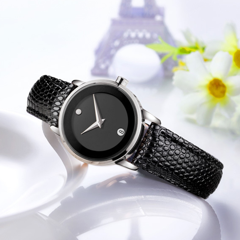 Minimalist Watch With Round Black Dial Minimalist Watch With Round Black Dial