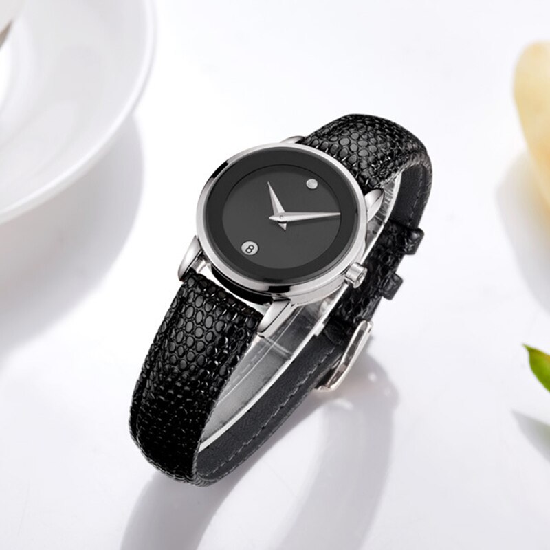 Minimalist Watch With Round Black Dial Minimalist Watch With Round Black Dial