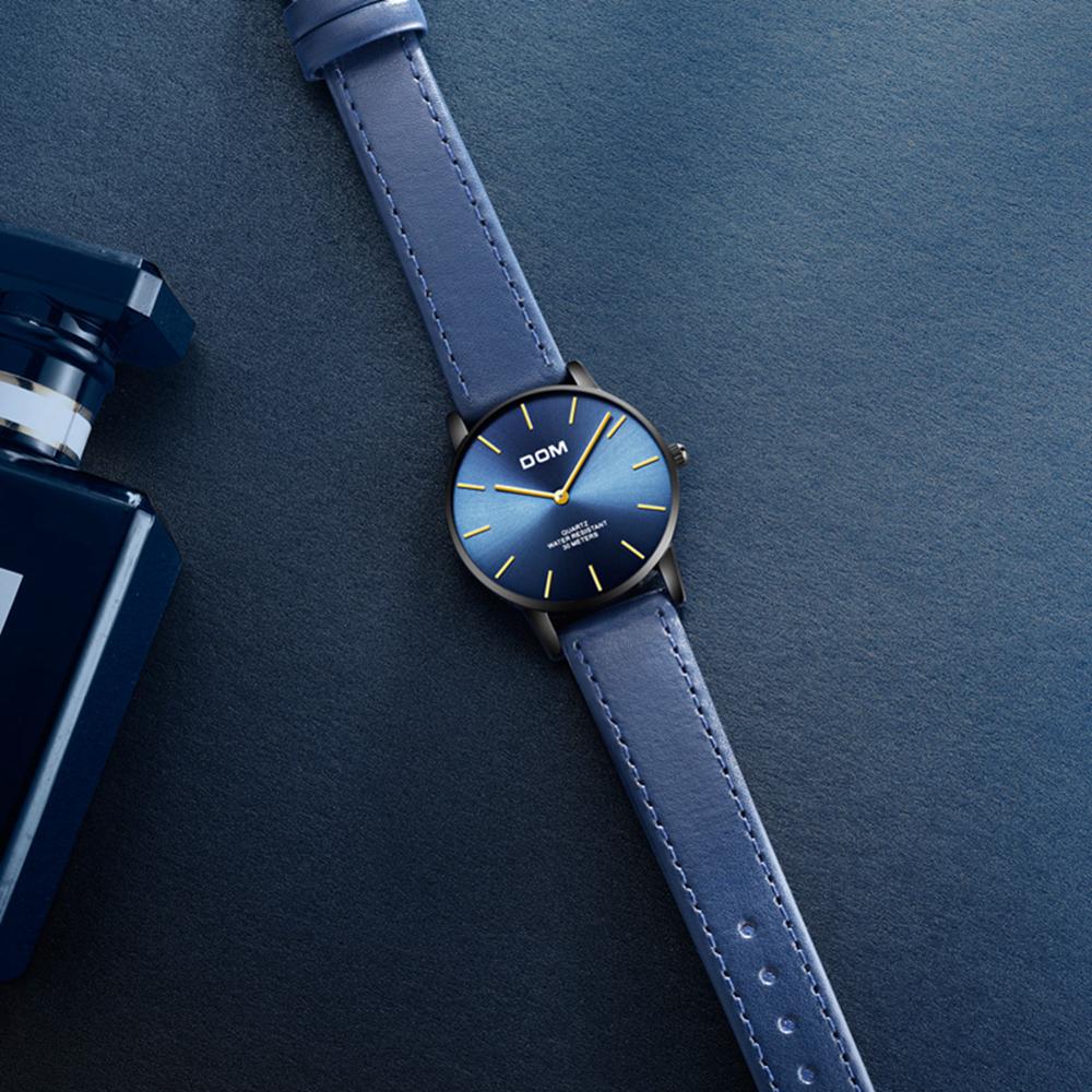 Elegant Ultra Thin Wristwatch In Blue With Elegant Ultra Thin Wristwatch In Blue With