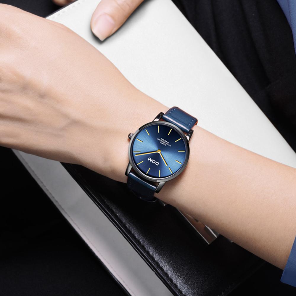 Elegant Ultra Thin Wristwatch In Blue With Elegant Ultra Thin Wristwatch In Blue With