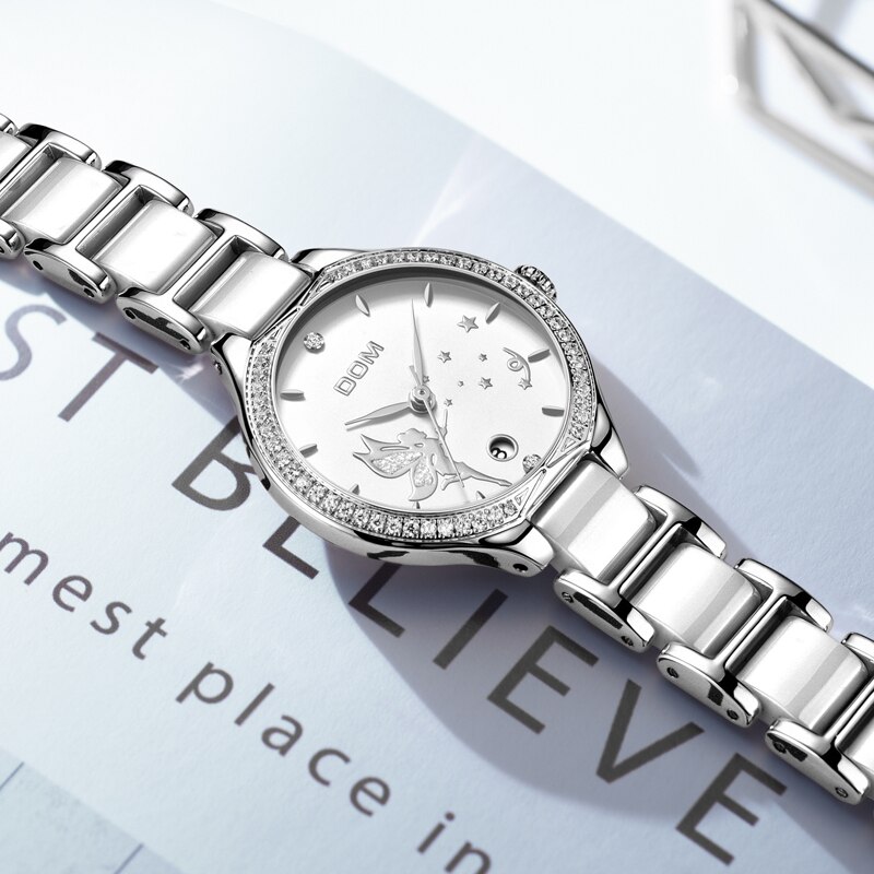 Elegant Watch With Diamond Decoration Elegant Watch With Diamond Decoration